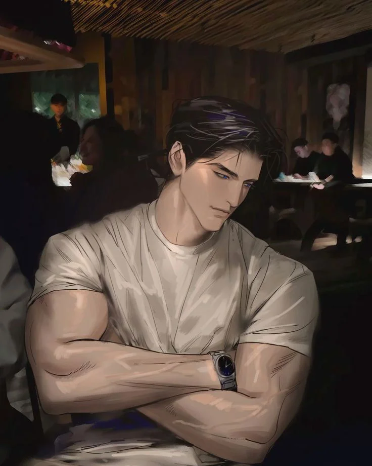 Zevero Veebrn with folded arms, a light shirt and wristwatch in a restaurant. Source: Gening AI.
